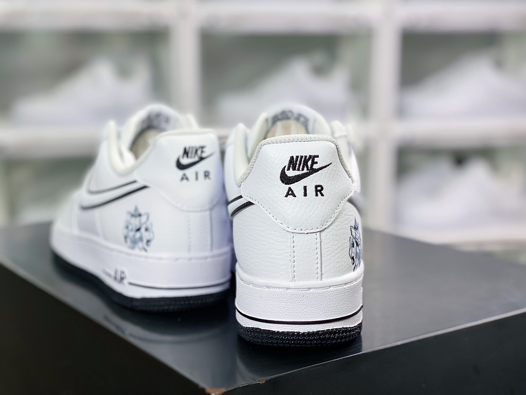 240 Air Force 1’07 Low”Gundam”空军一号经典低帮百搭休闲运动板鞋“皮革白黑高达印花”KK1256-657
