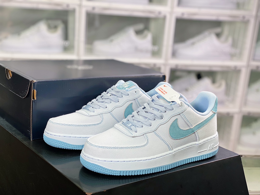 200  Air Force 1’07 Low”Blue Dip Dye”空军一号经典低帮百搭休闲运动板鞋“帆布浅蓝浸染”DQ8233-001