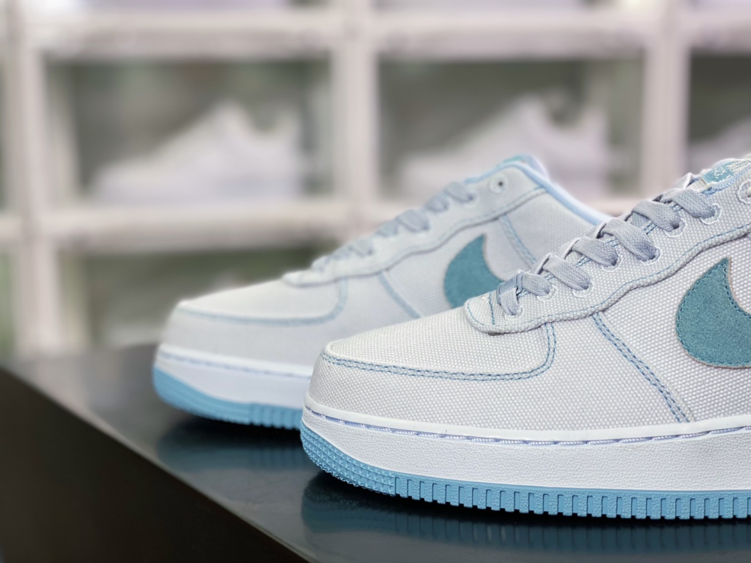 200  Air Force 1’07 Low”Blue Dip Dye”空军一号经典低帮百搭休闲运动板鞋“帆布浅蓝浸染”DQ8233-001