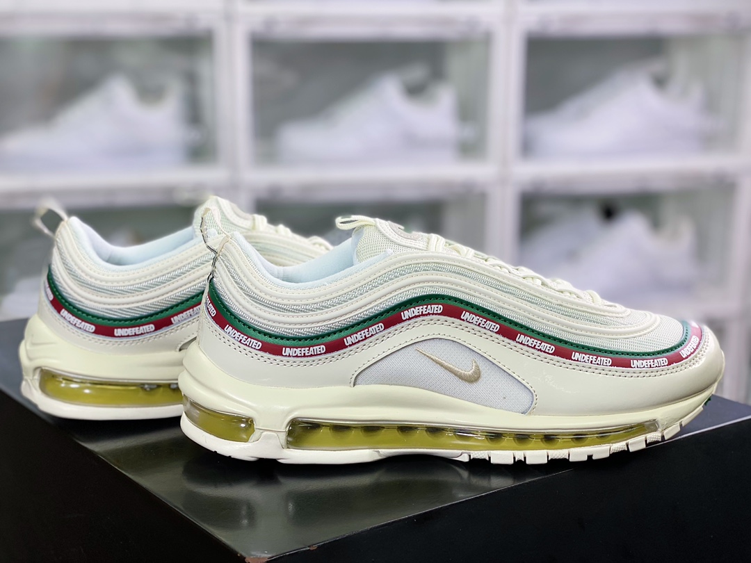 240 Undefeated x Nike Air Max 97”UNDFTD”复古气垫百搭休闲运动慢跑鞋“白浅黄淡蓝”AJ1986-100