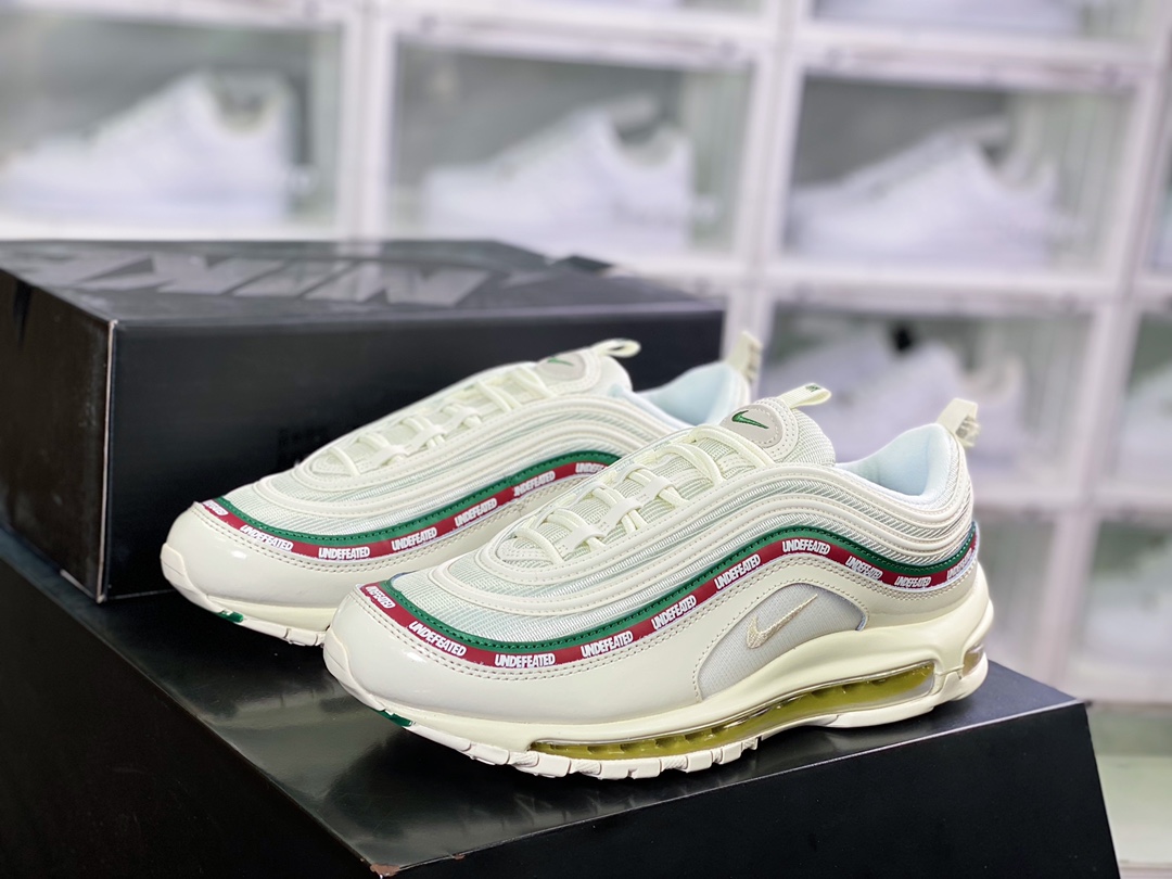 240 Undefeated x Nike Air Max 97”UNDFTD”复古气垫百搭休闲运动慢跑鞋“白浅黄淡蓝”AJ1986-100