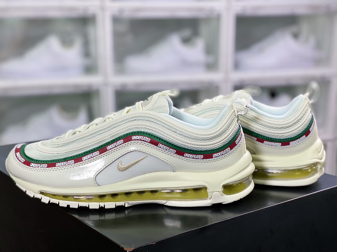 240 Undefeated x Nike Air Max 97”UNDFTD”复古气垫百搭休闲运动慢跑鞋“白浅黄淡蓝”AJ1986-100