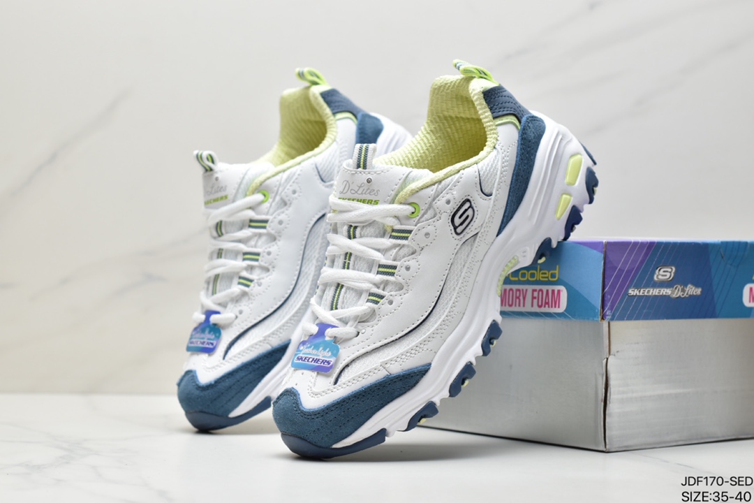 125 Skechers D”lites 1.0精英一代系列舒适熊猫老爹风厚底休闲运动复古慢跑鞋
