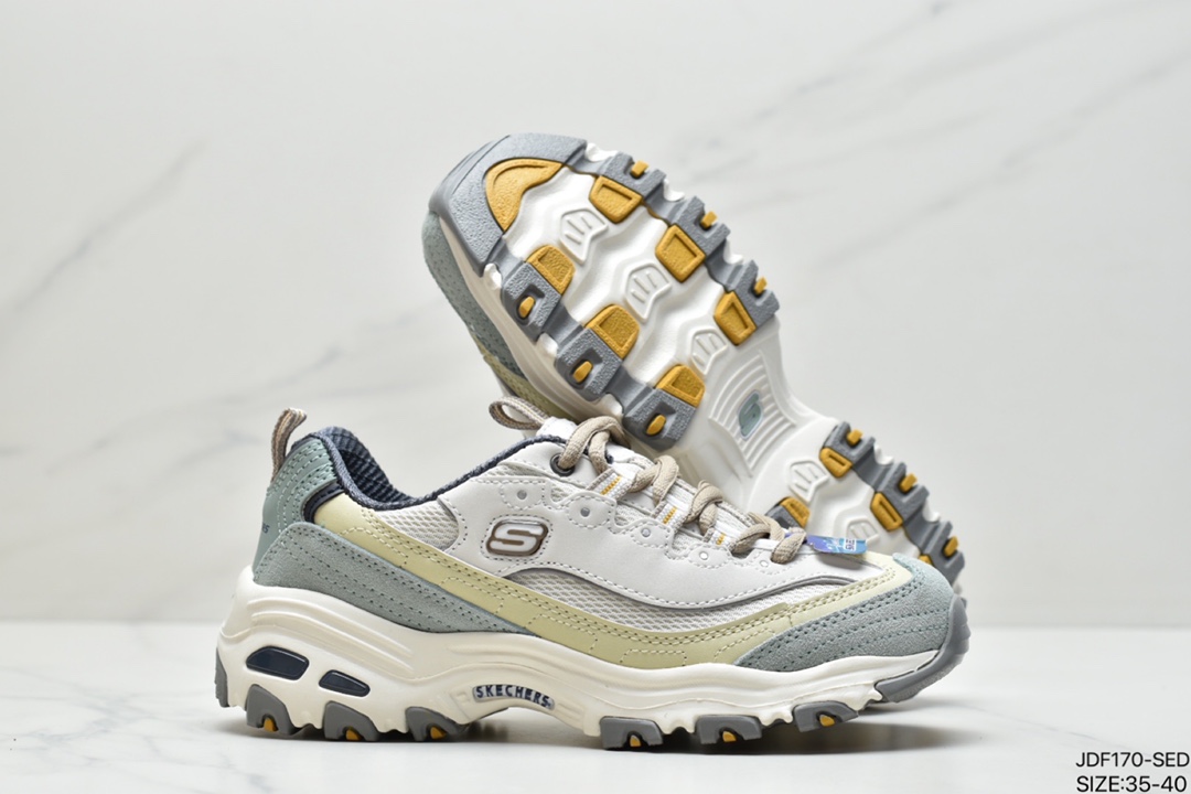 125 Skechers D”lites 1.0精英一代系列舒适熊猫老爹风厚底休闲运动复古慢跑鞋