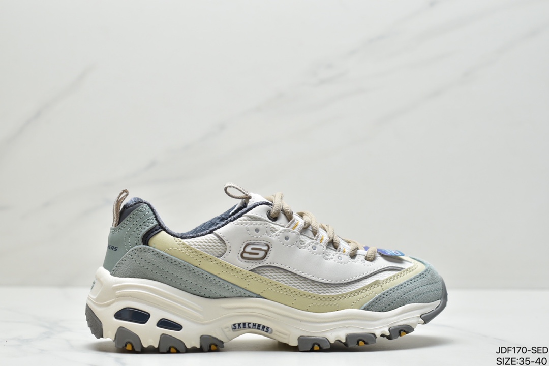 125 Skechers D”lites 1.0精英一代系列舒适熊猫老爹风厚底休闲运动复古慢跑鞋