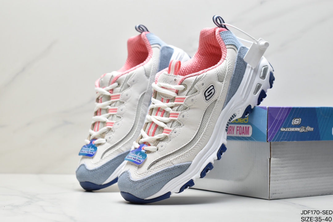 125 Skechers D”lites 1.0精英一代系列舒适熊猫老爹风厚底休闲运动复古慢跑鞋