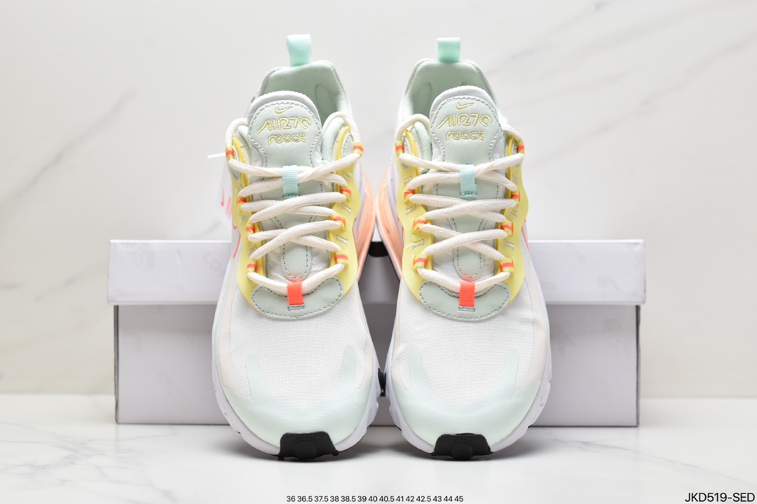 Air Max 270 React White Yellow Powder Rhea Racing Series CV8818-102