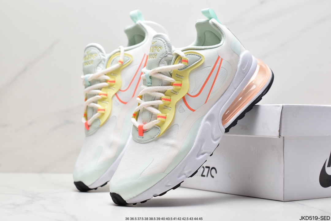 Air Max 270 React White Yellow Powder Rhea Racing Series CV8818-102