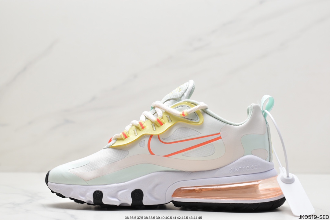 Air Max 270 React White Yellow Powder Rhea Racing Series CV8818-102