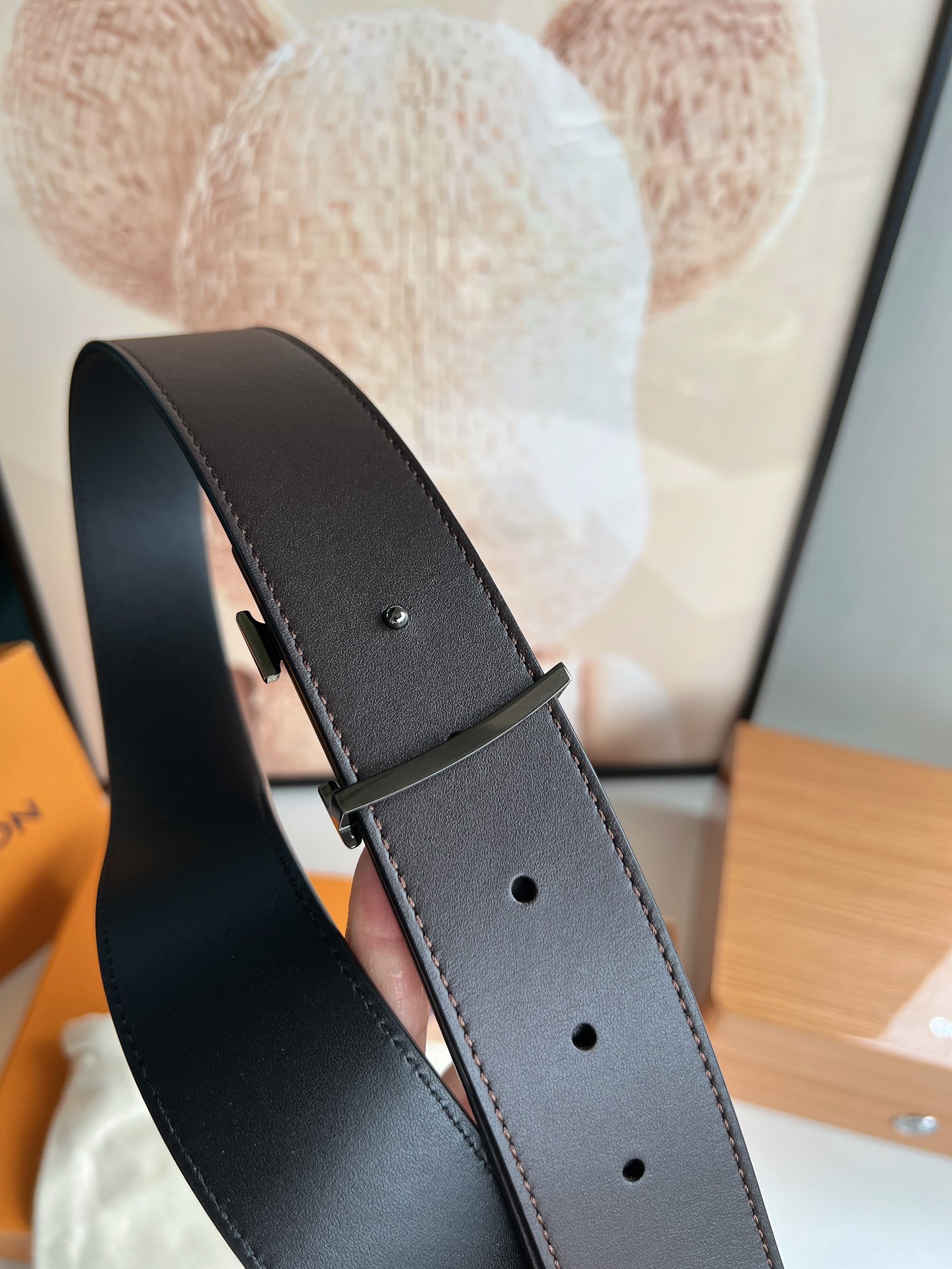 LV路易威登  Shake40毫米双面用腰带男士4.0MM