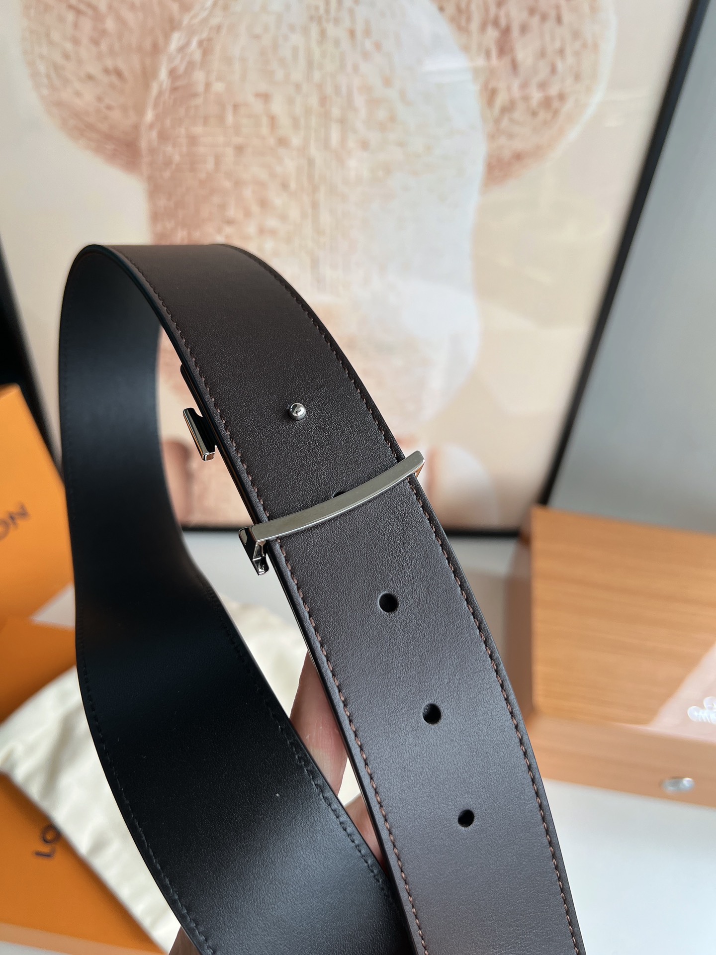 LV路易威登  Shake40毫米双面用腰带男士4.0MM