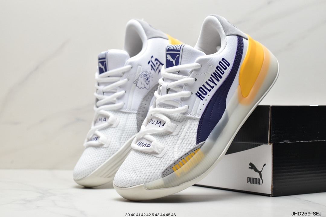 PUMA Clyde Hardwood Kuzma series low-top retro shock-absorbing breathable cement casual sports basketball shoes