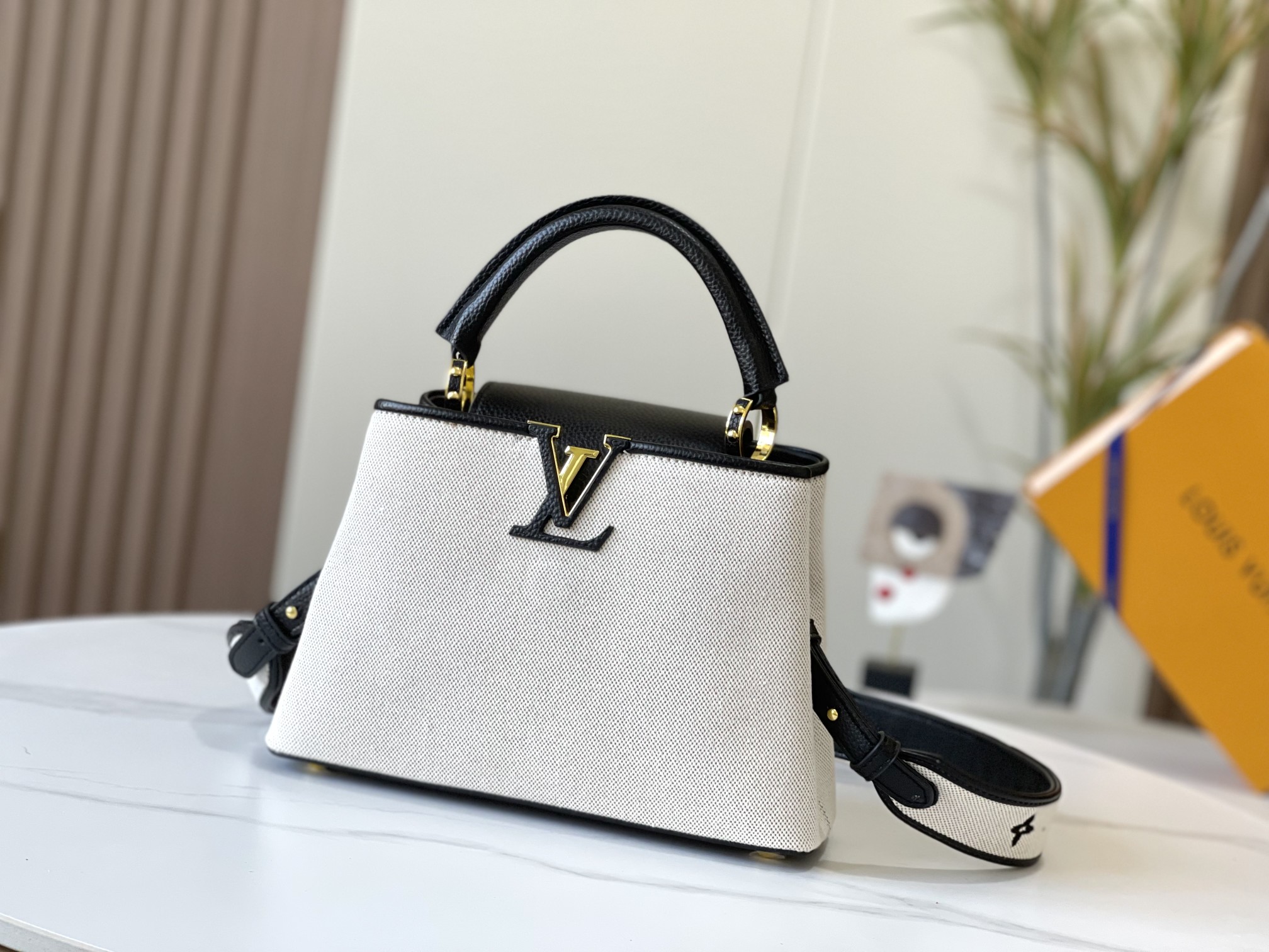 Hermes Toil Garden Party Tpm Canvas Maron Tote Bag Strap Missing r49_0215