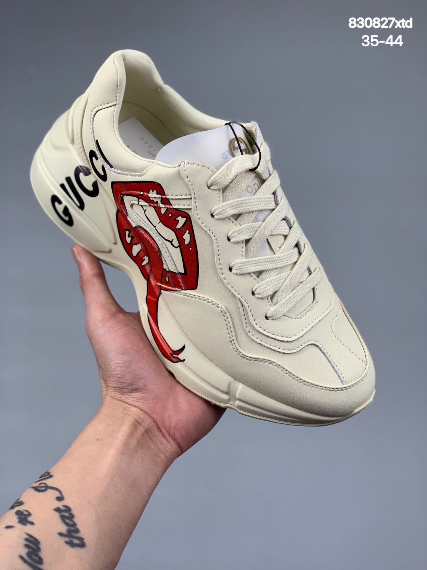 Gucci Rhyton Vintage Trainer Sneaker 古驰老爹5D皮革角状复古慢跑鞋