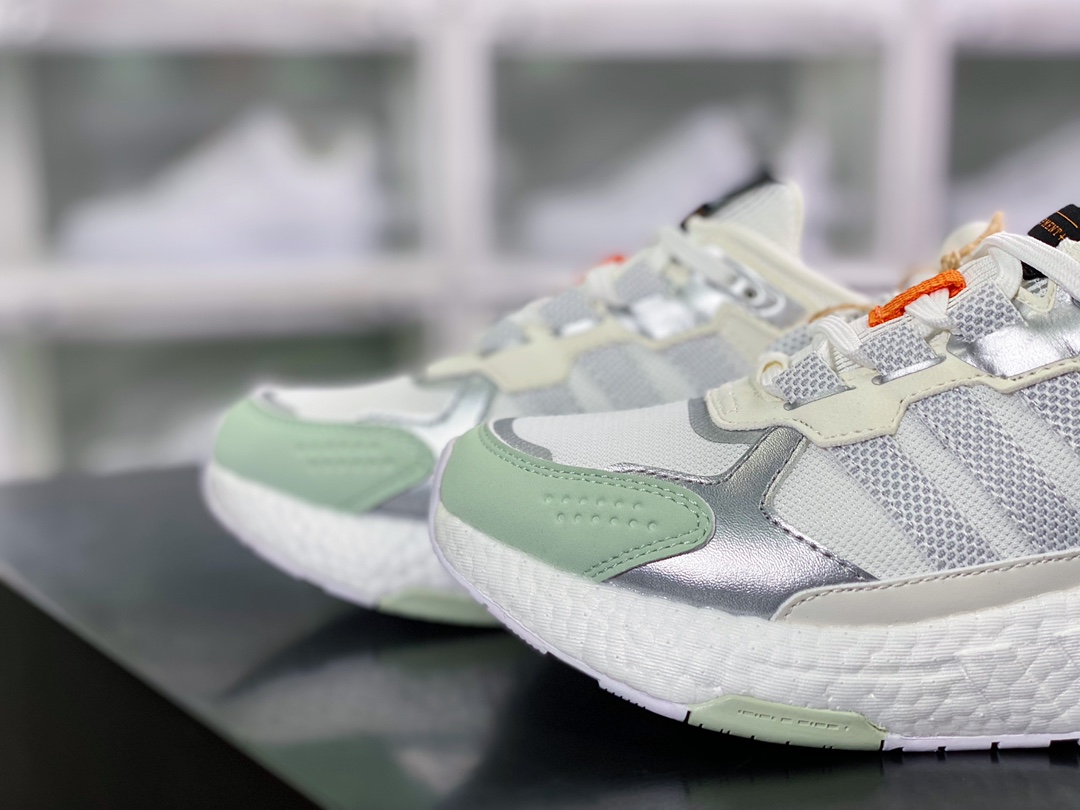 Clover EQUIPMENT+ Boost EQT+2022 Edition Series Low Top Popcorn Knitted Breathable Versatile Casual Sports Jogging Shoes ”Knitted Rice Silver Matcha Green” HP2632