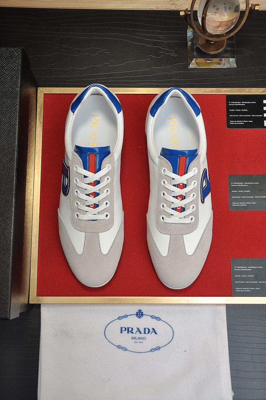 I5 普拉达男鞋高端 官网1：1最新力作：鞋面采用意大利进口原厂面料透气网布内里制作，让行走更加便捷舒适，惊世之作[色]打造时尚个性衬托你的与众不同潮男必备!经典数码:38-4545定做不退换