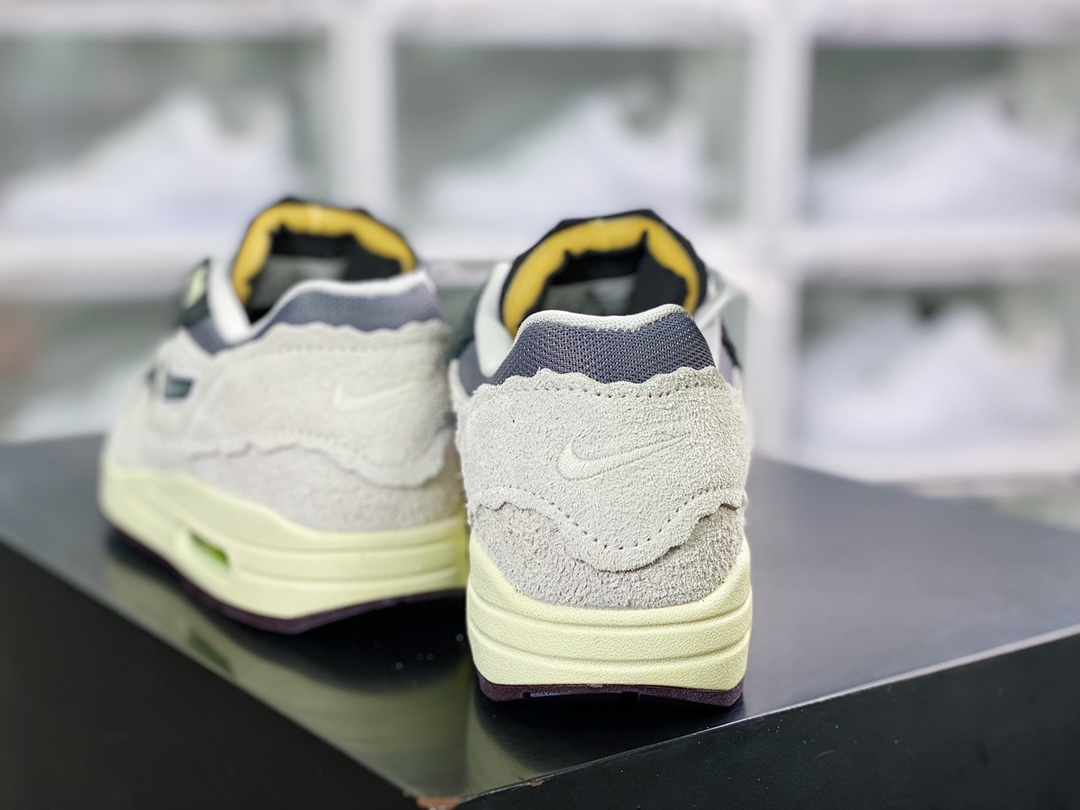 240 Air Max 1 PRM” Protection Pack”初代复古气垫百搭休闲运动慢跑鞋“麂皮云雨灰碎步解构”AH8145-001
