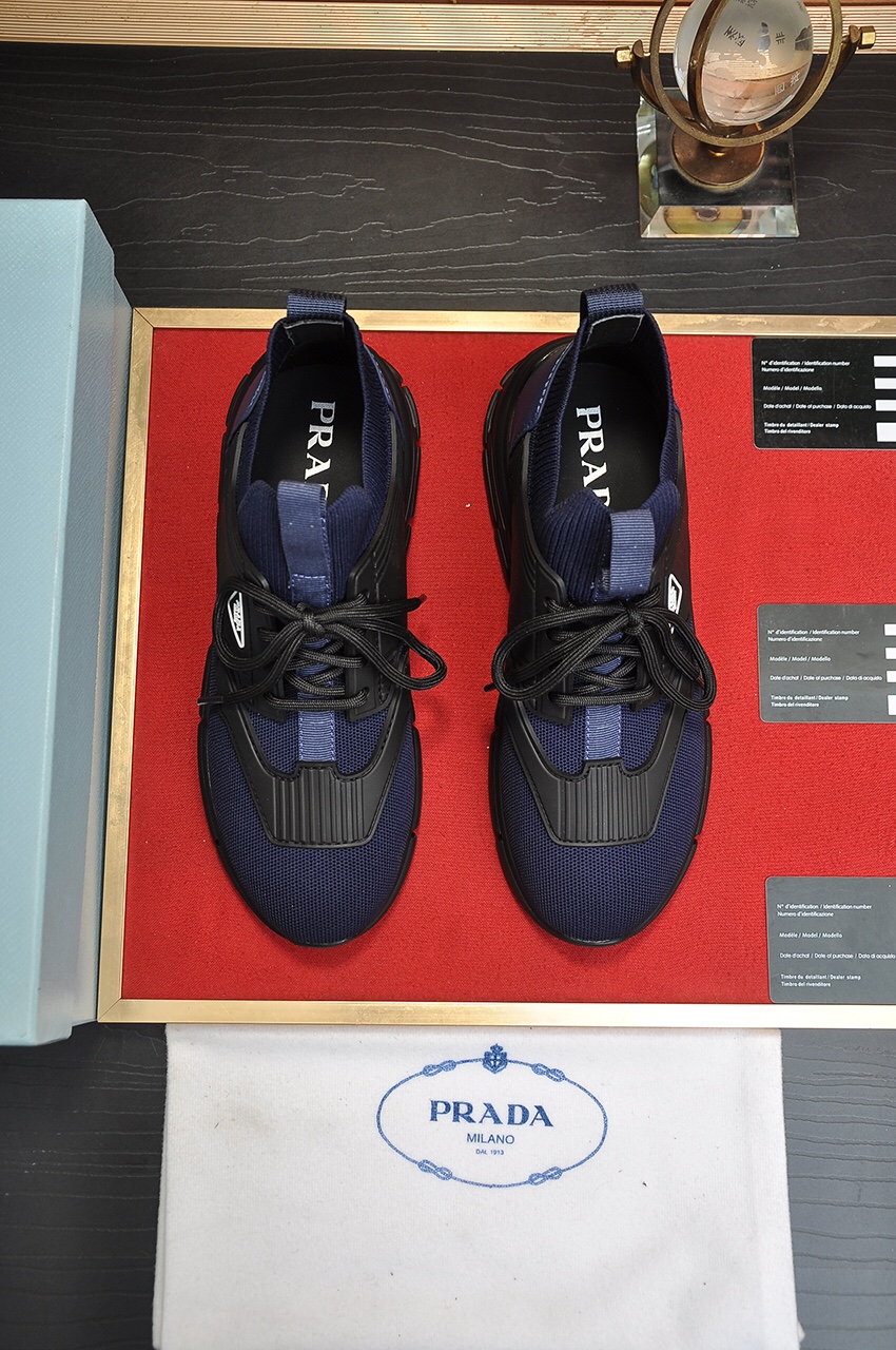 J0 Prada 普拉达 顶级原单，当季，高品质原单牛货，顶级原版透气布料+进口滴胶，内里进口弹力布配原版牛皮垫脚，原厂气垫大底品质保证码38-4545定做