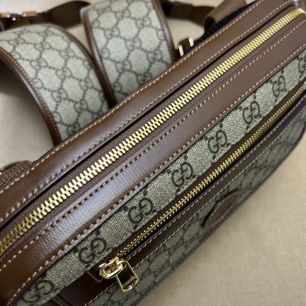 GUCCI古驰棕色双肩包700515