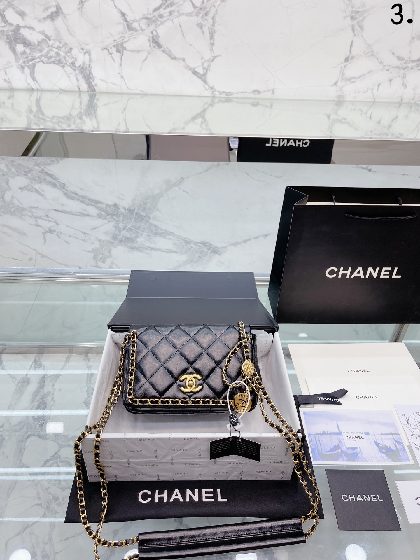 J5 Chanel 金币风琴包 牛皮质地 时装/休闲 不挑衣服 尺寸20 15cm 全套礼盒包装