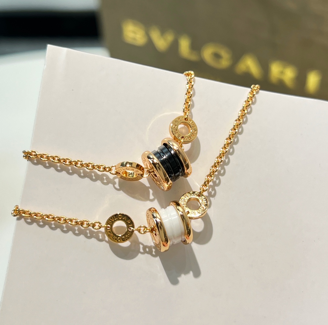 BVLGARI宝格丽迷你mini黑白陶瓷项链手链