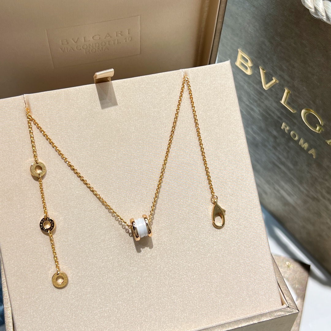 BVLGARI宝格丽迷你mini黑白陶瓷项链