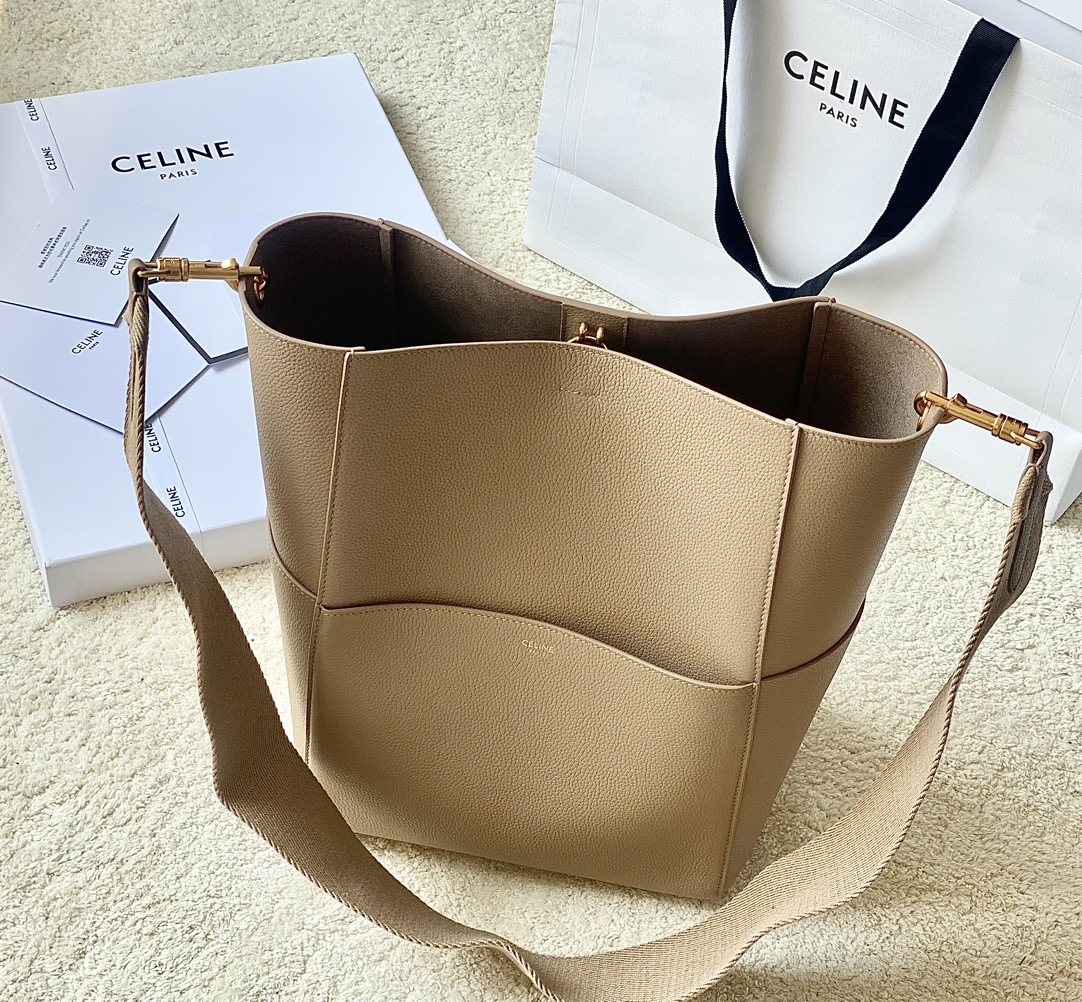 Celine Sangle Taschen Eimertaschen Lychemuster Rindsleder