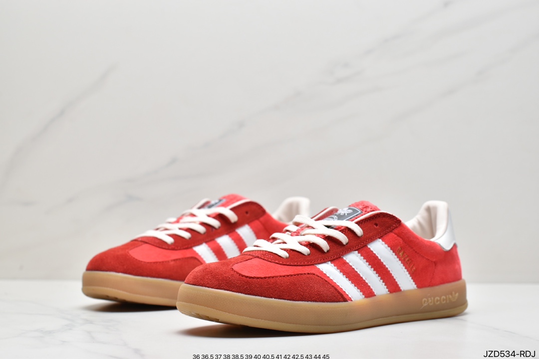 Originals Gazelle ”Esquisite Gucci” Antelope series low-top retro all-match casual sports shoes ”velvet bright yellow wine red” 707848 9STU0 9090