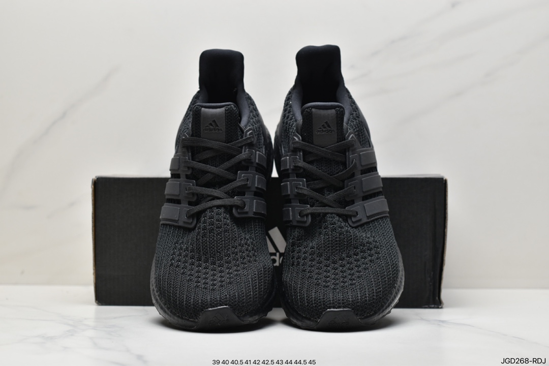 Adidas Ultra Boost UB 4.0 series full palm popcorn knit black stripe breathable running shoes BB6166