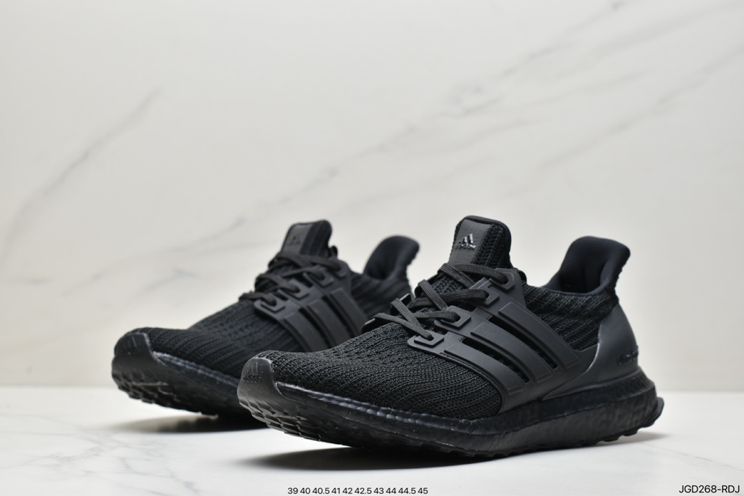 Adidas Ultra Boost UB 4.0 series full palm popcorn knit black stripe breathable running shoes BB6166