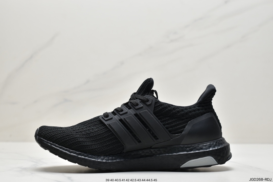 Adidas Ultra Boost UB 4.0 series full palm popcorn knit black stripe breathable running shoes BB6166