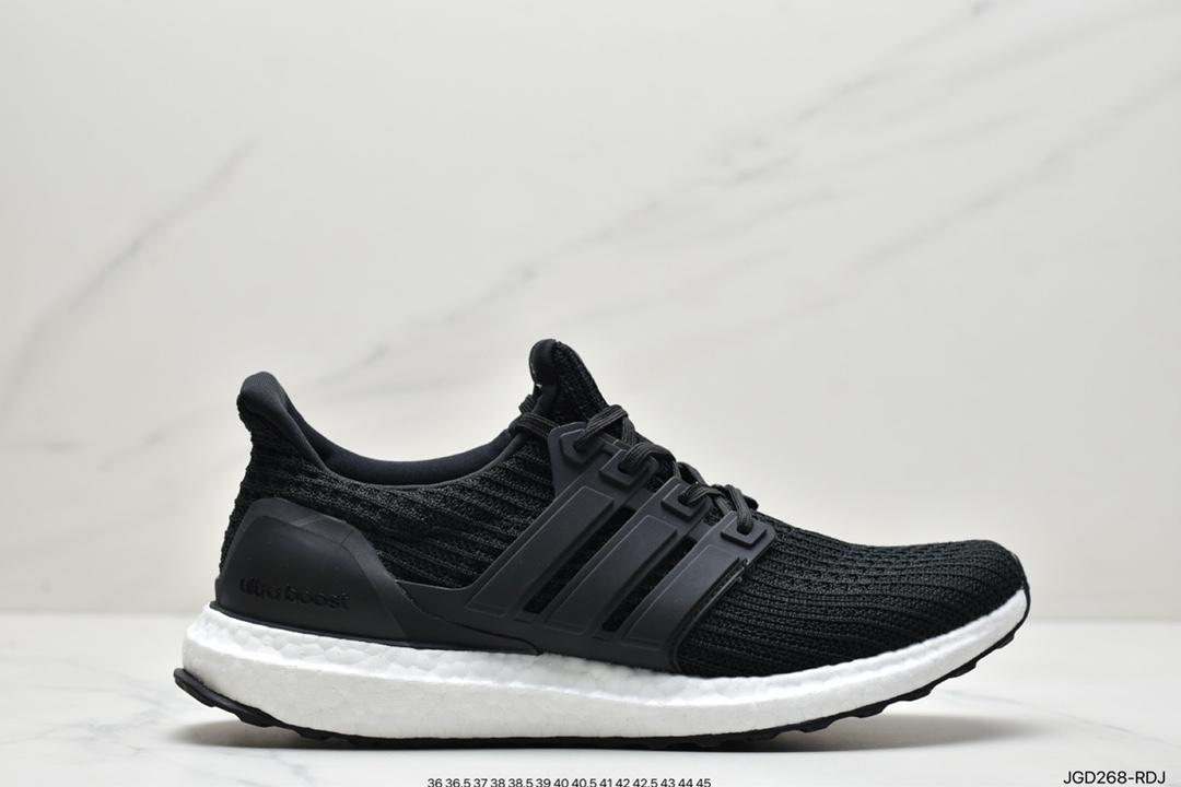 Adidas Ultra Boost UB 4.0 series full palm popcorn knit black stripe breathable running shoes BB6166