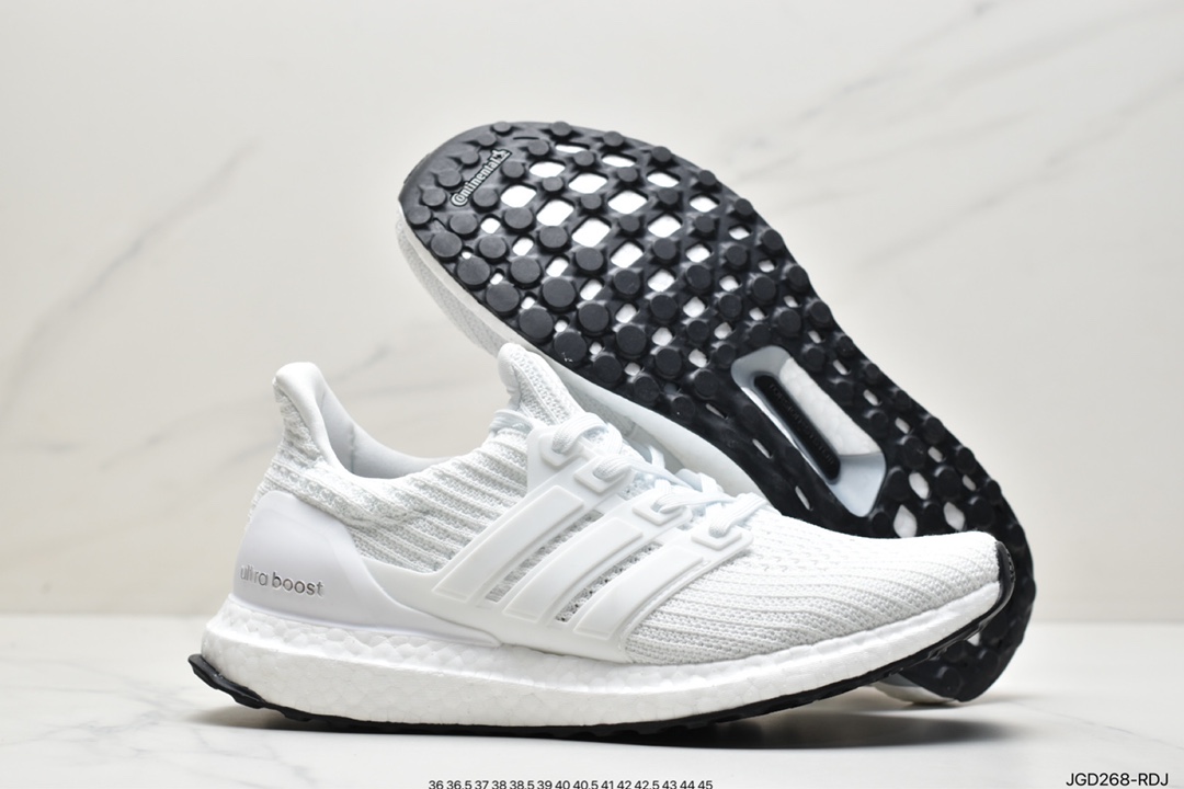 Adidas Ultra Boost UB 4.0 series full palm popcorn knit black stripe breathable running shoes BB6166