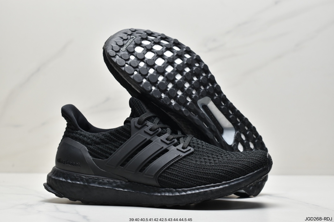 Adidas Ultra Boost UB 4.0 series full palm popcorn knit black stripe breathable running shoes BB6166