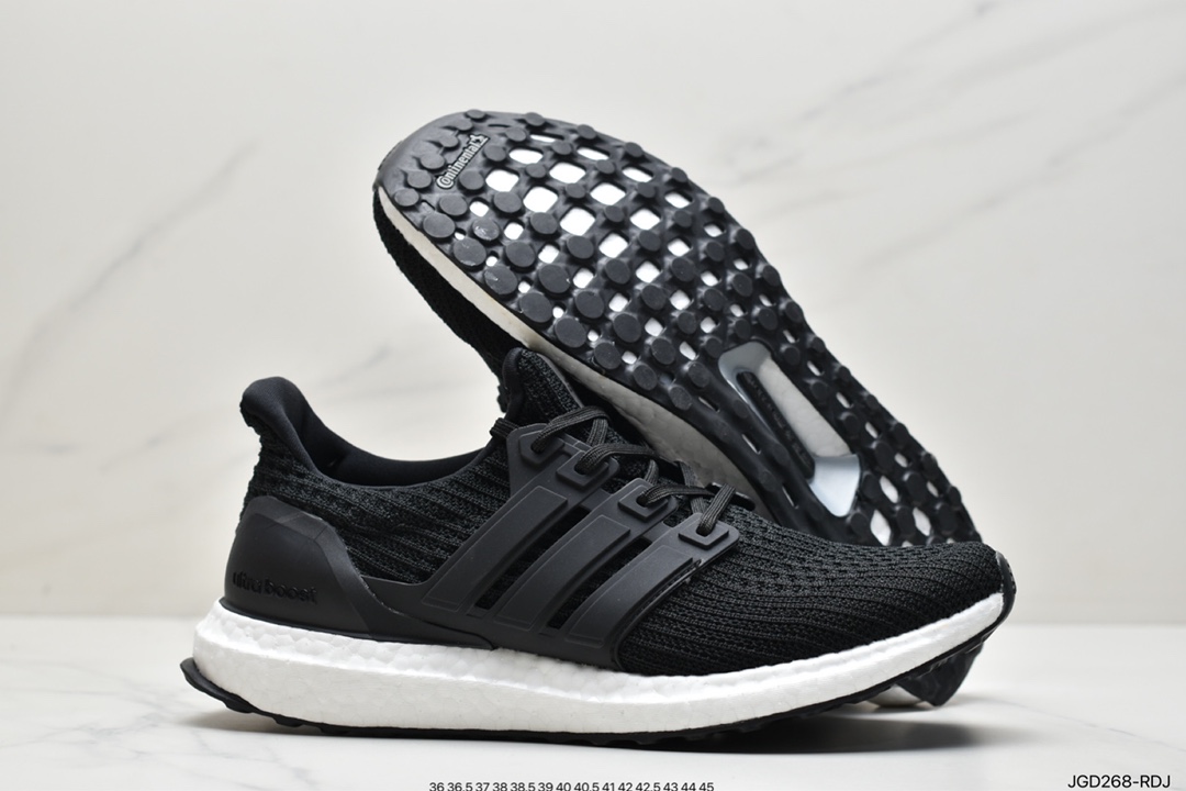 Adidas Ultra Boost UB 4.0 series full palm popcorn knit black stripe breathable running shoes BB6166