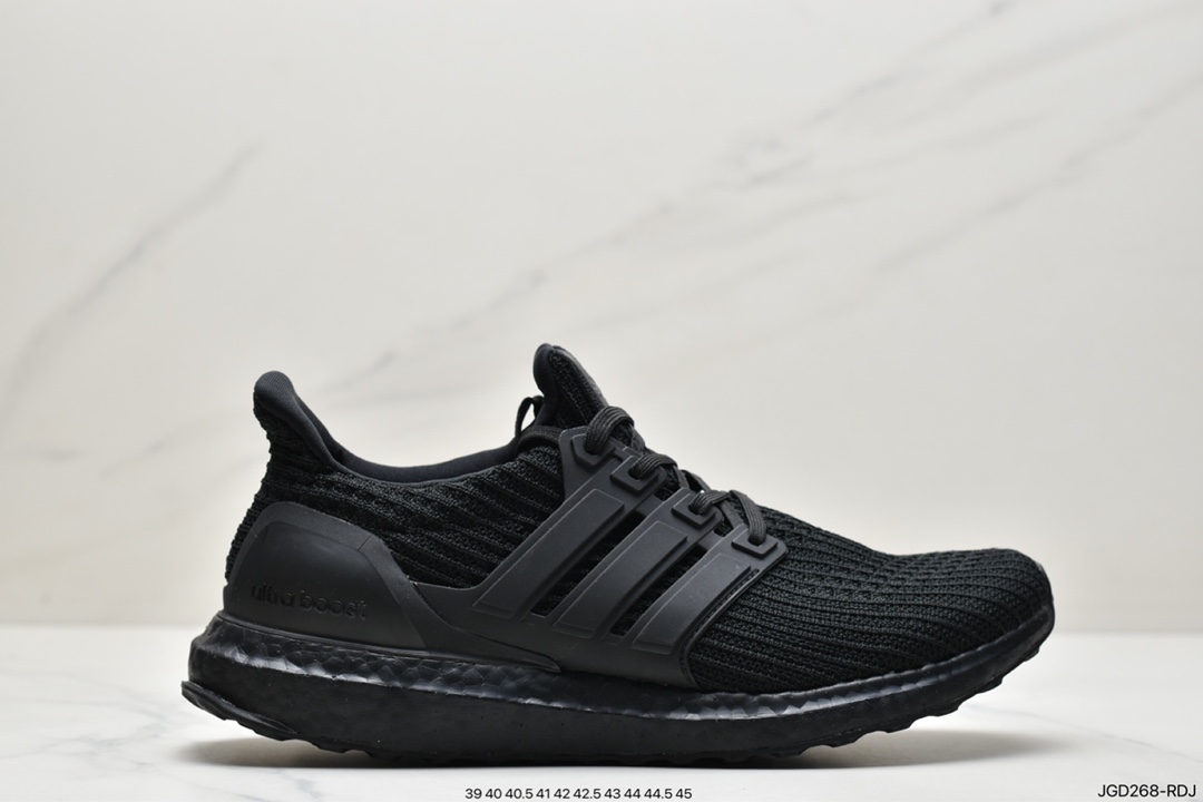 Adidas Ultra Boost UB 4.0 series full palm popcorn knit black stripe breathable running shoes BB6166