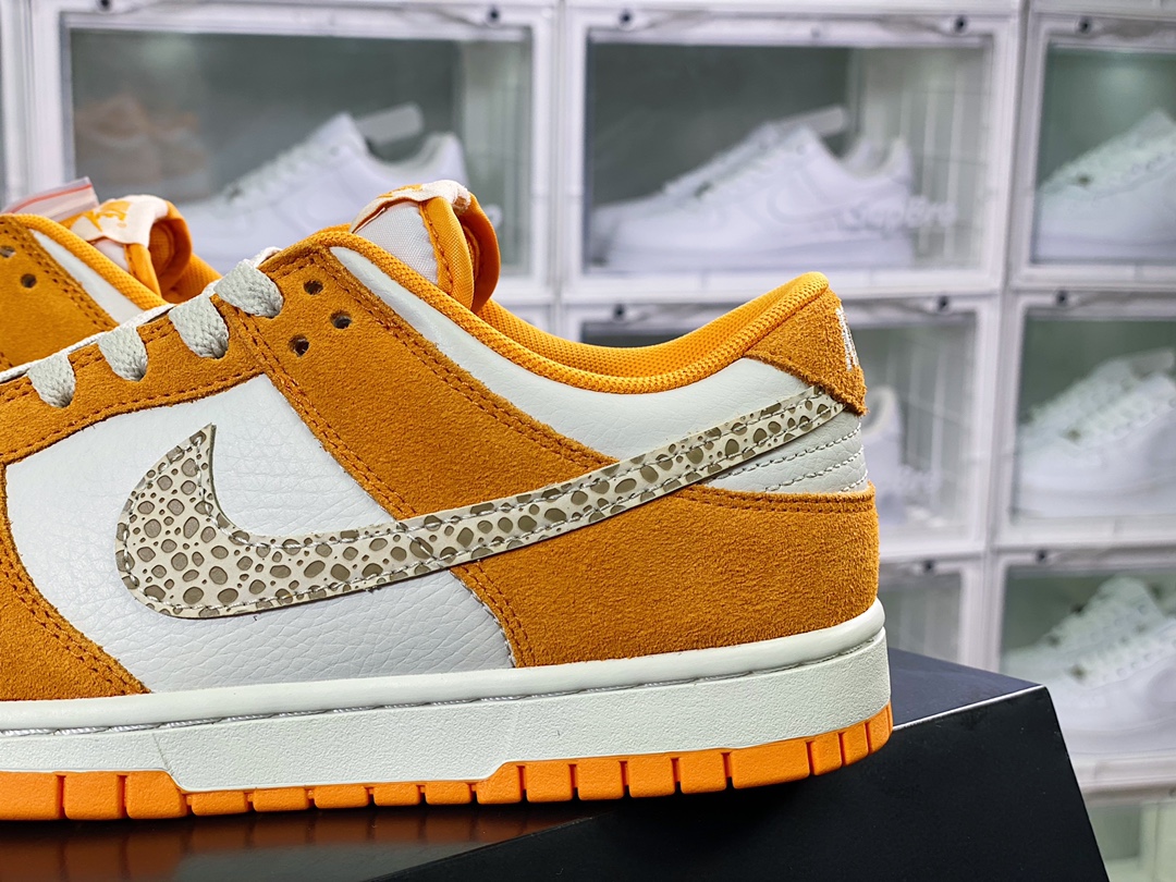 280 SB Dunk Low SE”Safari Swoosh”扣篮系列低帮休闲运动滑板板鞋“橙黄米白石斑纹钩子”DR0156-800