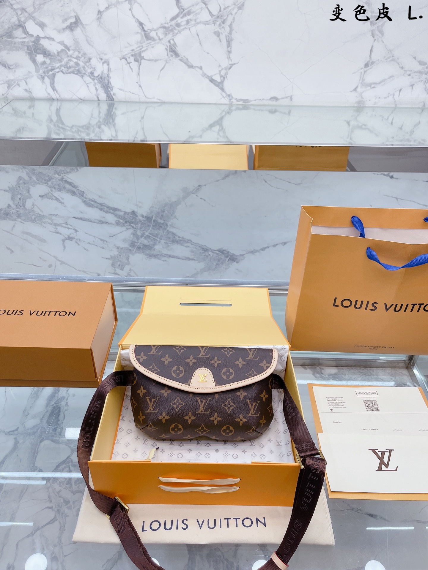 J0 变色皮 Louis Vuitton 路易威登 LV  中古 翻盖斜挎包 尺寸24 15cm