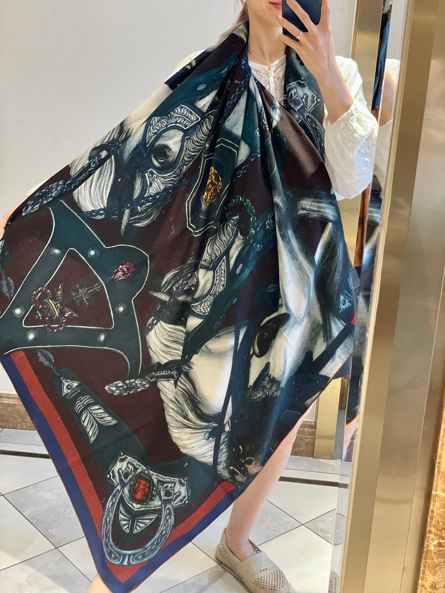 Wholesale Replica Shop
 Hermes Scarf Shawl Printing Cashmere Silk Fall/Winter Collection Vintage