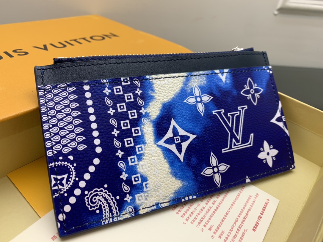 Leather card holder close up detail