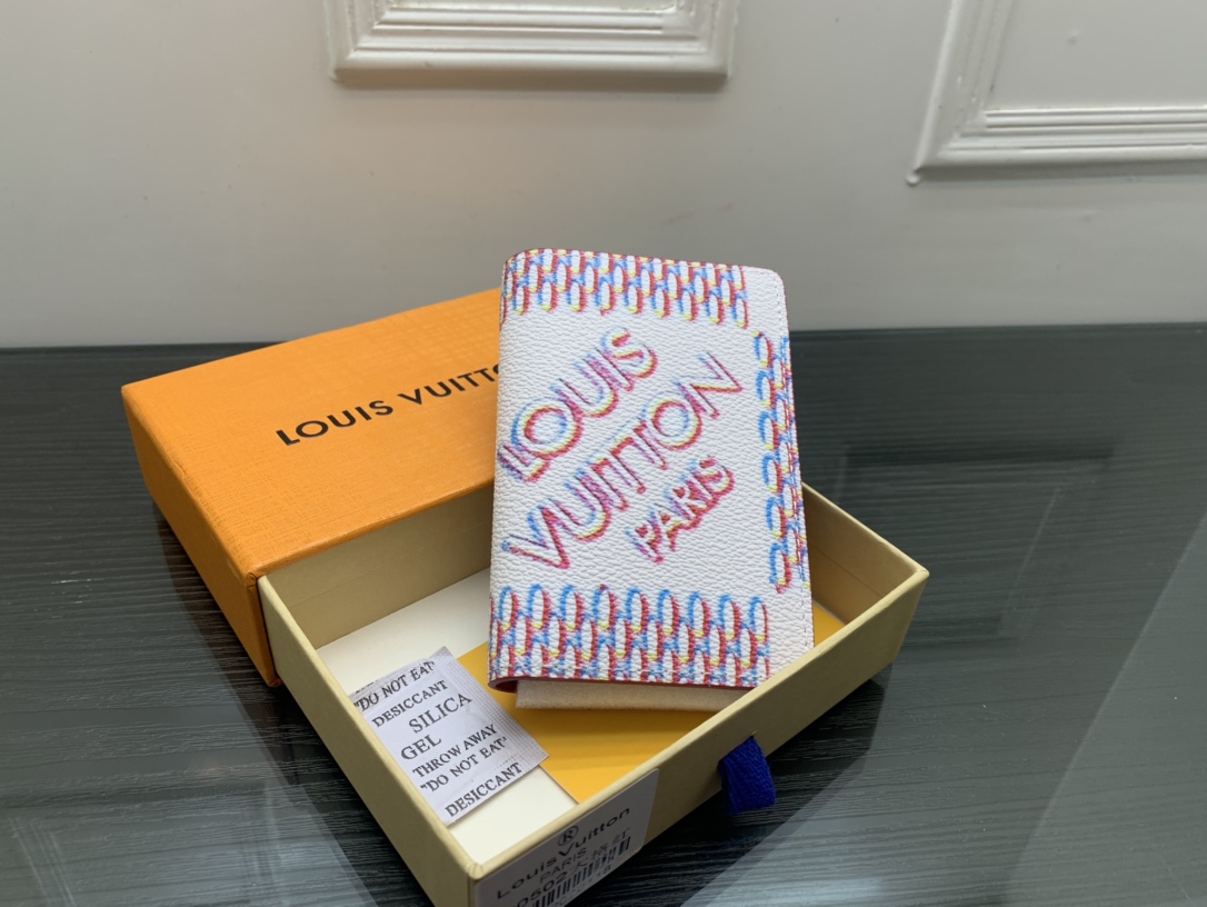 Front view of a luxury leather card holder