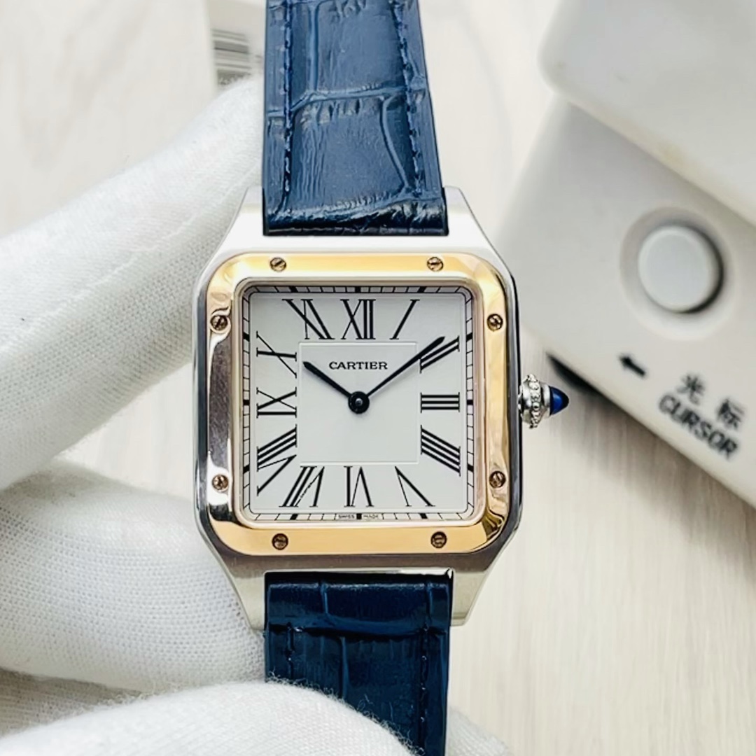 Cartier Reloj Azul Universal para hombres y mujeres Escarcha
