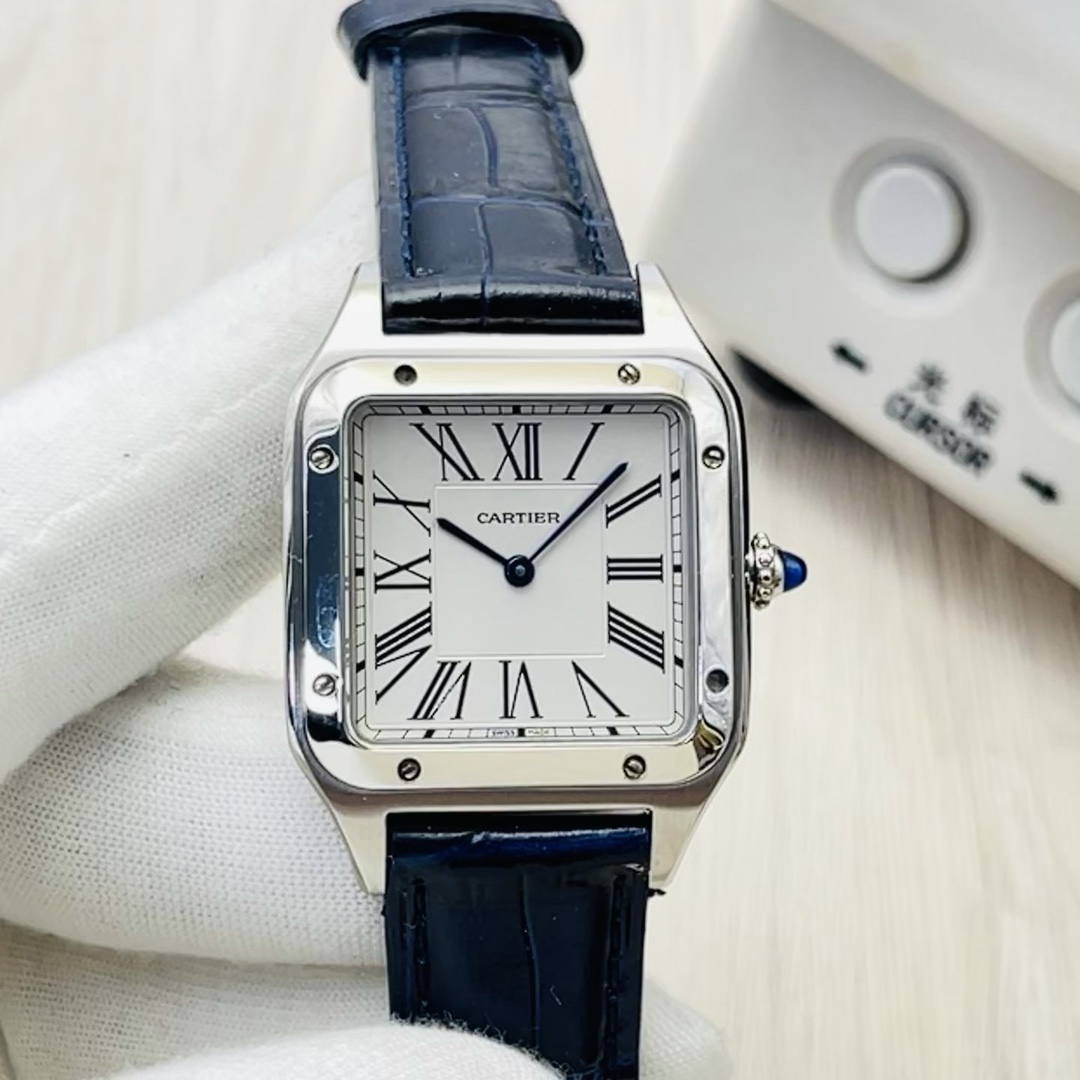 Cartier Reloj Azul Universal para hombres y mujeres Escarcha P01100