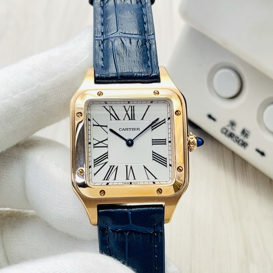 Cartier Reloj Azul Universal para hombres y mujeres Escarcha