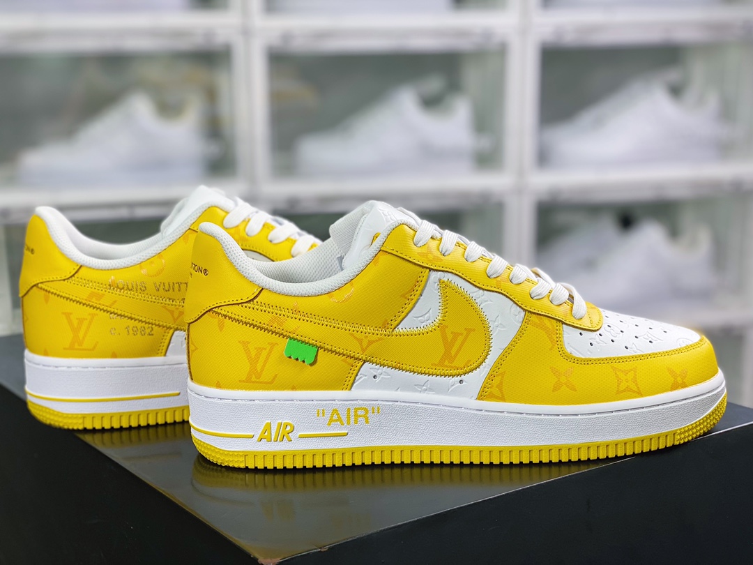 300 路易威登 x Air Force 1'07 LV8 Low”Lemon Yellow/White/LV Monogram”空军一号系列低帮经典百搭休闲运动板鞋AEU3BM16M693-3308-8