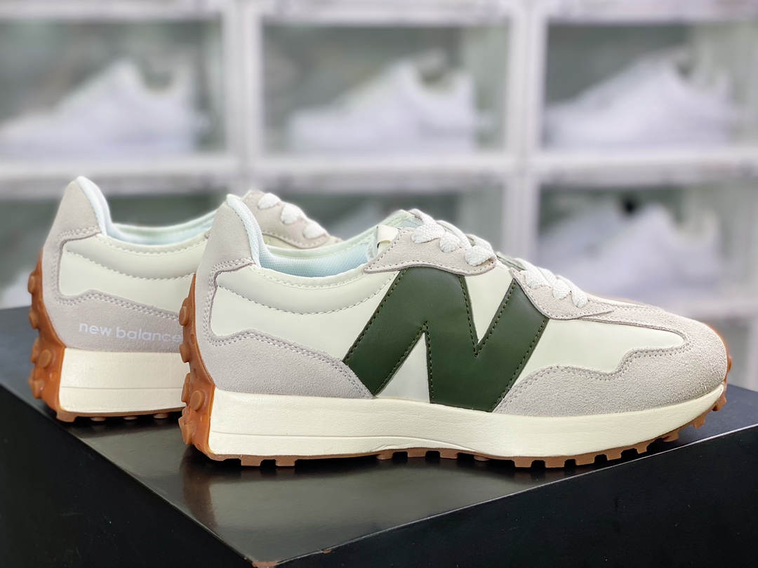 MS327 Series Retro Casual Sports Jogging Shoes ”Matcha Green White Deep Rubber Sole” MS327WE