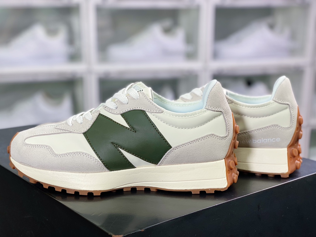 MS327 Series Retro Casual Sports Jogging Shoes ”Matcha Green White Deep Rubber Sole” MS327WE