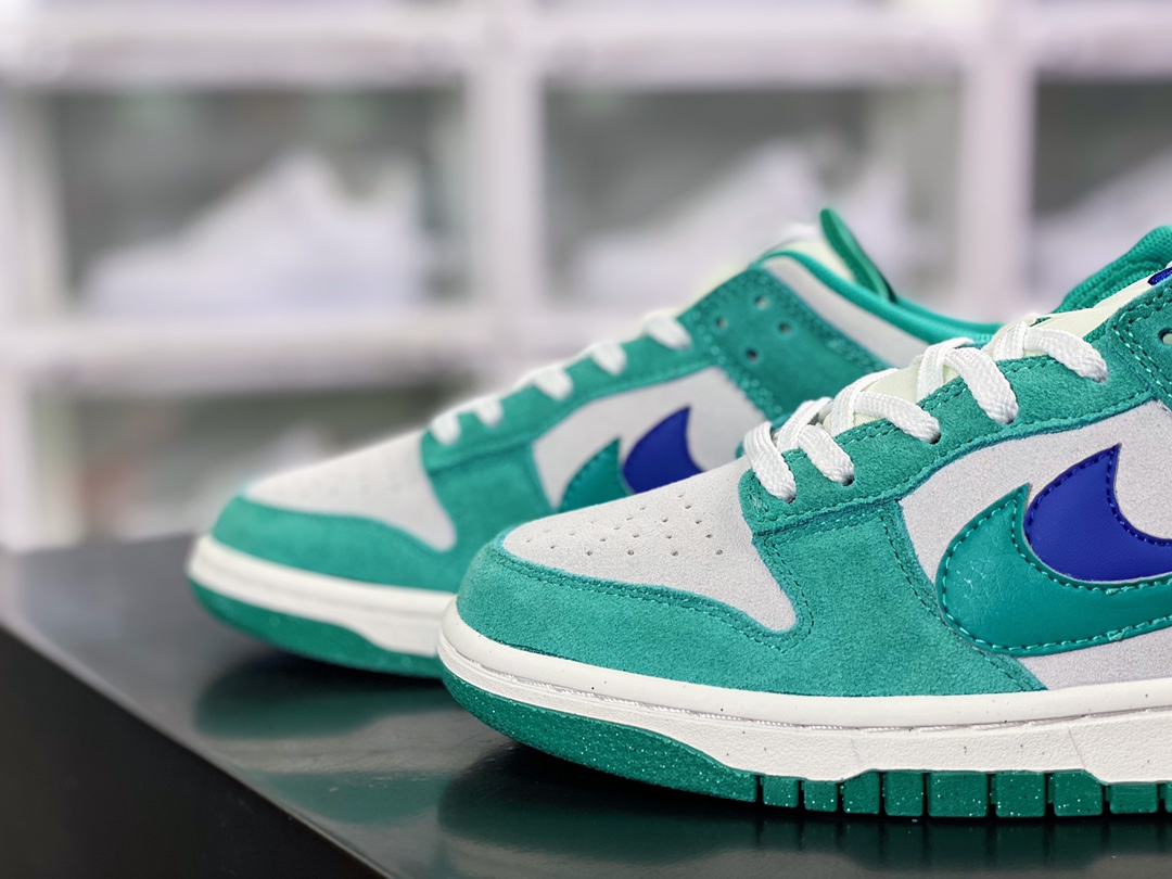 SB Dunk Low SE ”85 Green Blue” dunk series low top casual sports skateboard shoes ”suede sail white green blue double hook” DO9457-101