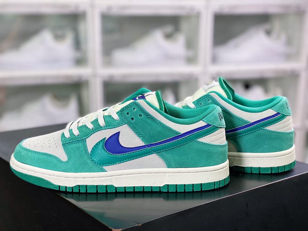 SB Dunk Low SE ”85 Green Blue” dunk series low top casual sports skateboard shoes ”suede sail white green blue double hook” DO9457-101