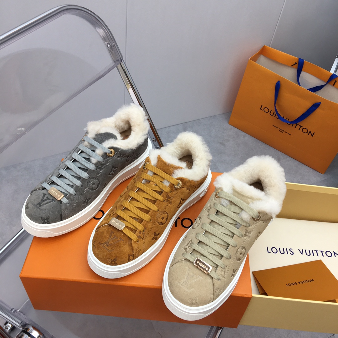 Louis Vuitton Shoes Sneakers Printing Genuine Leather TPU Wool Fall/Winter Collection Sweatpants